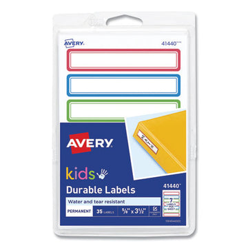 Avery® Avery Kids Handwritten Identification Labels, 3.5 X 0.63, Assorted Border Colors, 7 Labels-sheet, 5 Sheets-pack freeshipping - TVN Wholesale